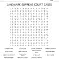 Landmark Supreme Court Cases Word Search  Word