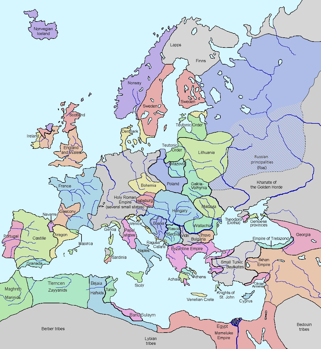 14Th Century Middle Ages Europe Map Worksheet Db excel