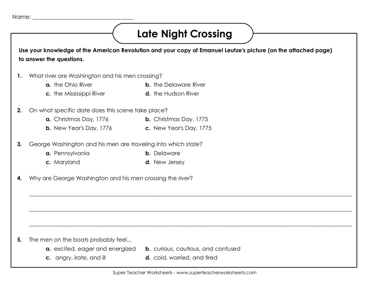 Late Night Crossing  Super Teacher Worksheets Pages 1  3
