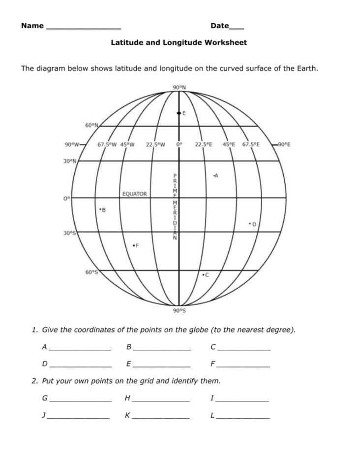 Latitude And Longitude Worksheet Answer Key Db excel