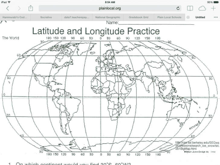 Latitude Longitude Printable Worksheets 68 Images In — db-excel.com