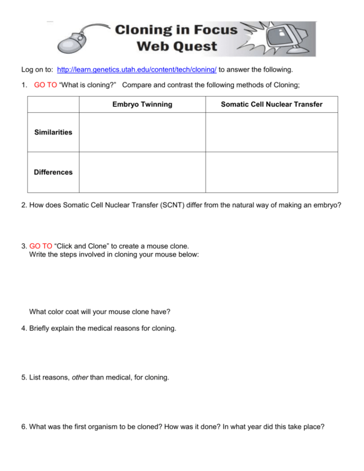 Le 8 Webquest Cloning