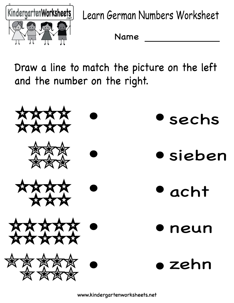 Learn German Numbers Worksheet  Free Kindergarten Learning