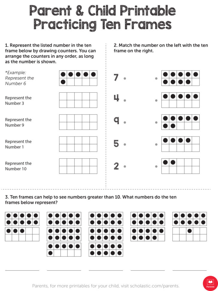 Learn Your Child's Math With This Ten Frame Printable