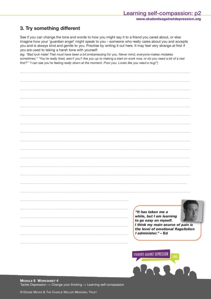 Learning Selfcompassion  Students Against Depression