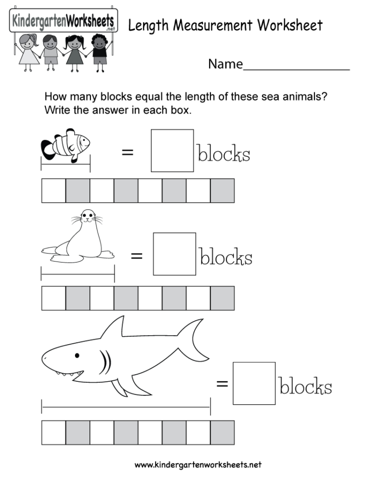 Length Measurement Worksheet For Kindergarten