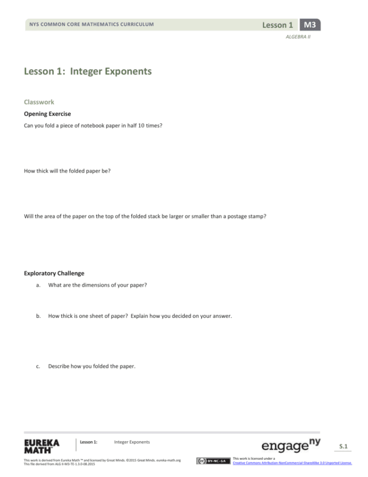Lesson 1  Engageny