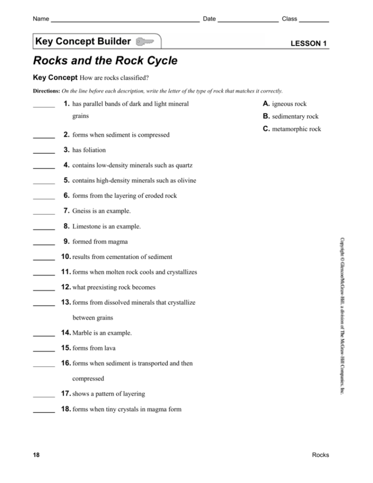 Lesson 1  Rocks And The Rock Cycle