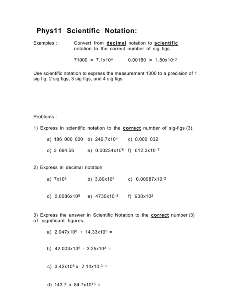 Lesson 2 – Scientific Notation