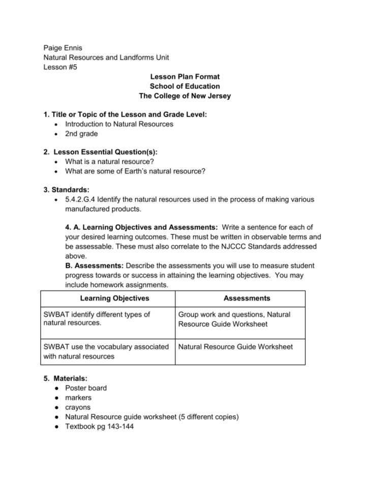 Natural Resources Worksheets — db-excel.com