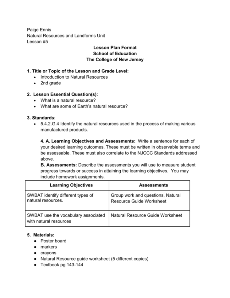 Lesson 5 Introduction To Natural Resources