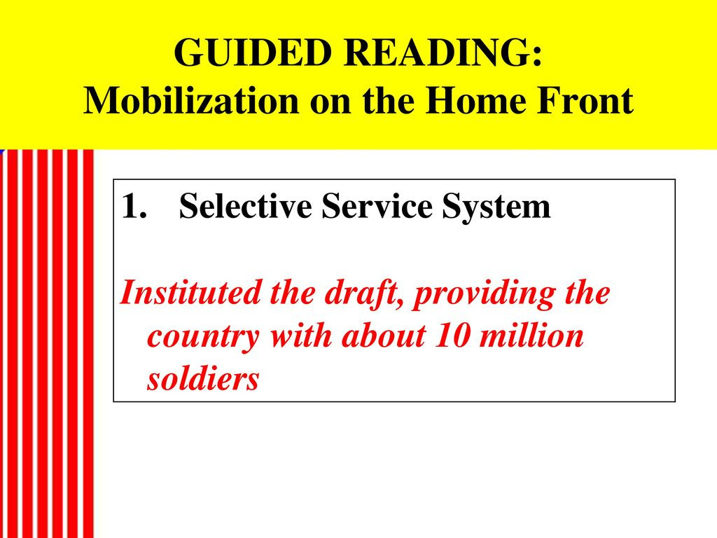 Lesson Objectives Section 1 Mobilizing For Defense  Ppt Download