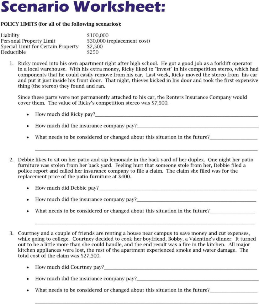 Lesson Plan Renter Insurance  Pdf