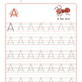 Letter A Alphabet Tracing Book With Example And Funny Ant Insect