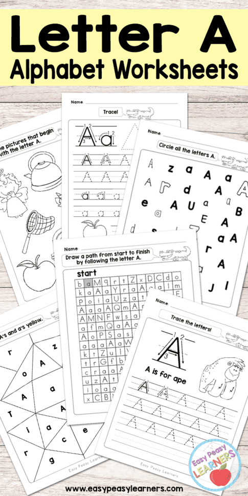 Letter A Worksheets Alphabet Series Easy Peasy Learners — db-excel.com
