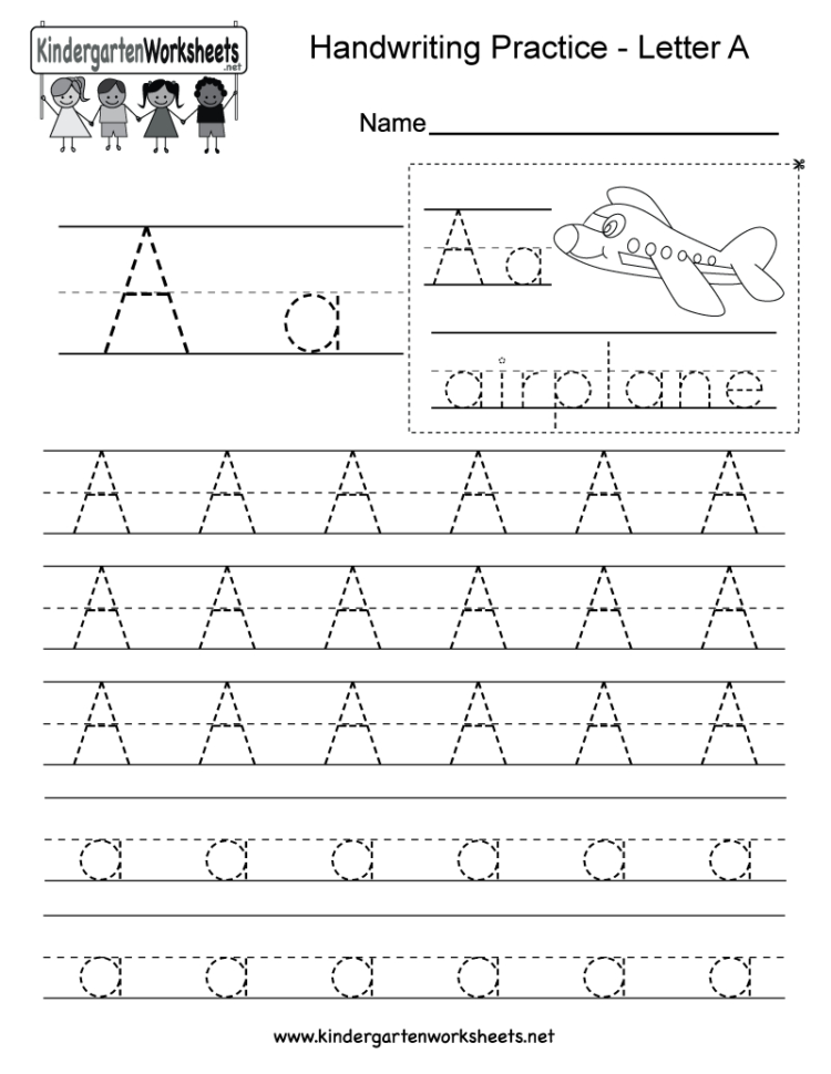 Letter A Writing Practice Worksheet  Free Kindergarten