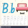 Letter B Tracing Alphabet Worksheets Illustration Stock