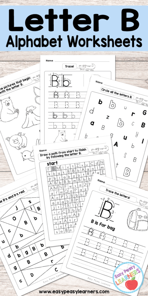 Letter B Worksheets  Alphabet Series  Easy Peasy Learners