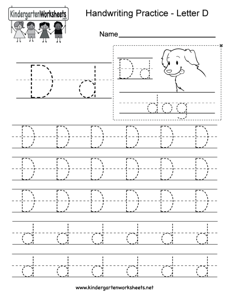 Letter D Writing Practice Worksheet  Free Kindergarten English