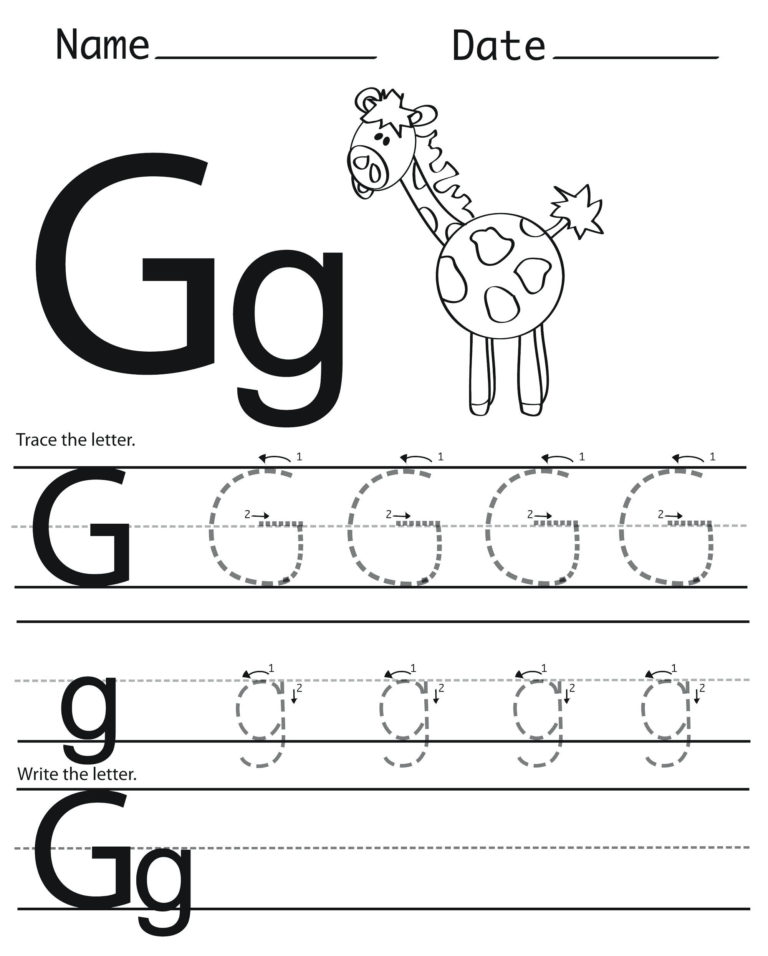 Letter G Tracing Worksheets Preschool — db-excel.com