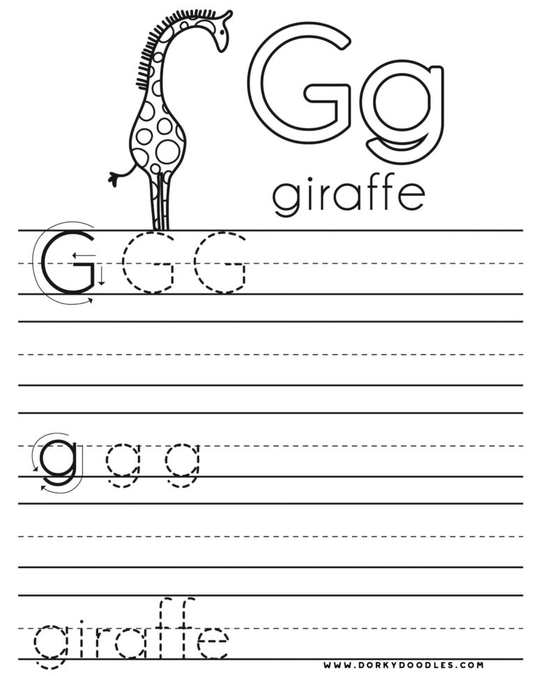 Letter G Worksheet  Rizapbeauty