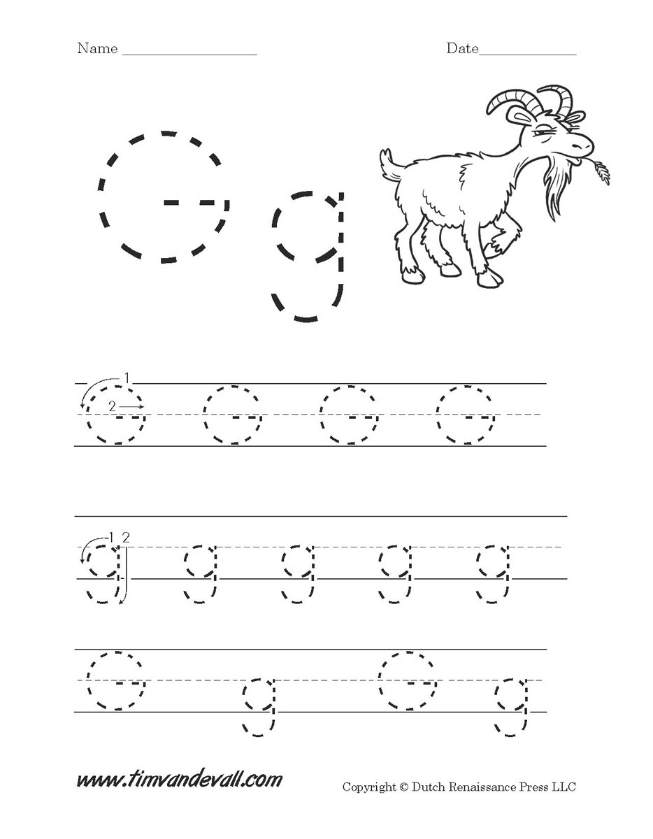 Letter G Tracing Worksheets Preschool Db excel