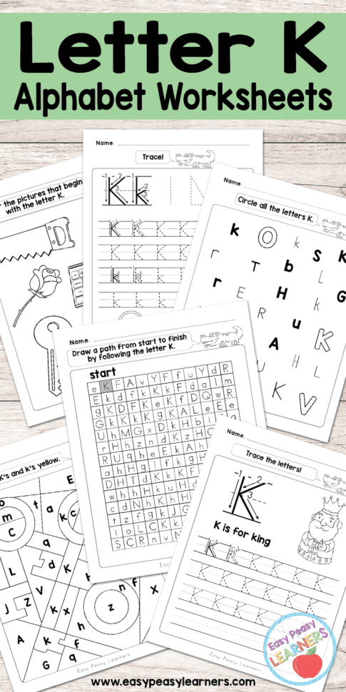 Letter K Worksheets  Alphabet Series  Easy Peasy Learners
