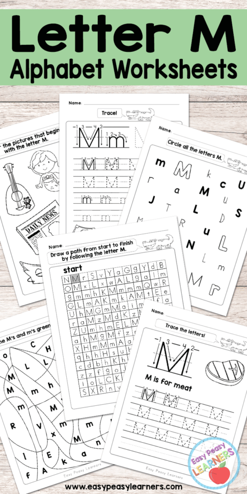 Letter M Worksheets  Alphabet Series  Easy Peasy Learners