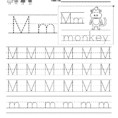 Letter M Writing Practice Worksheet  Free Kindergarten