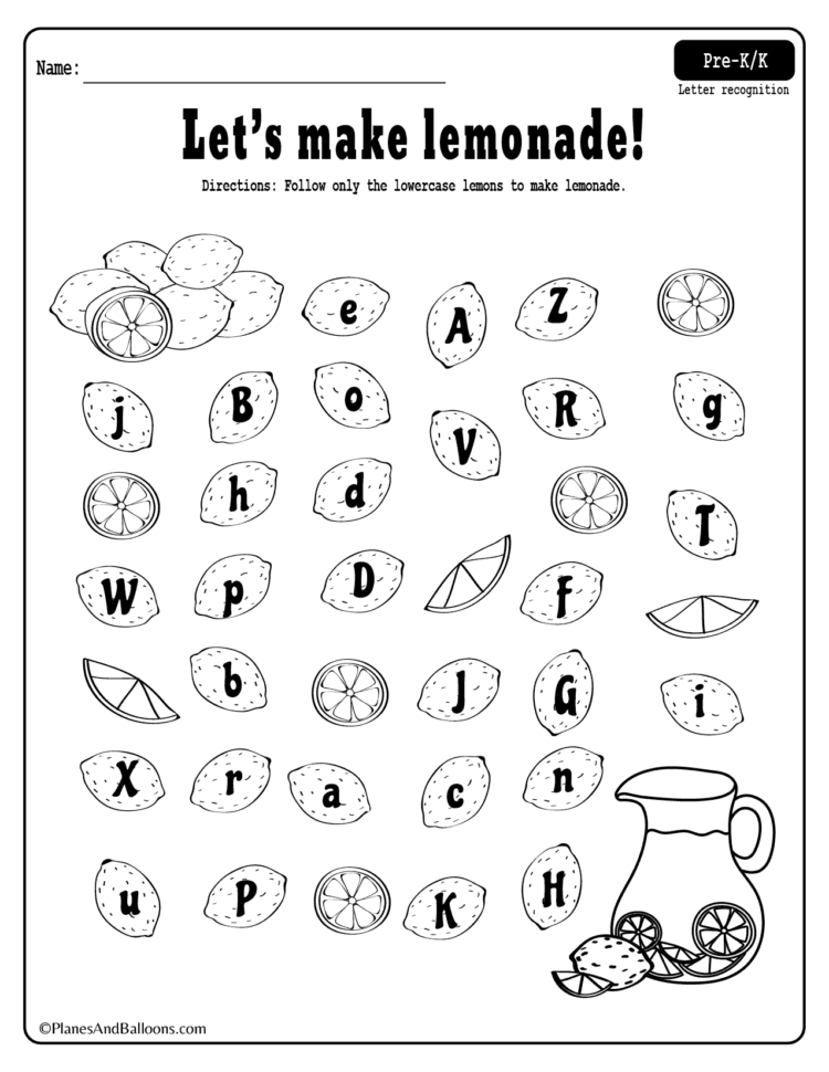 Letter Recognition Worksheets Pdf 3  Planes  Balloons  Let's Make