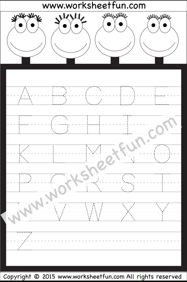 Letter Tracing Worksheet – Capital Letters  Free Printable