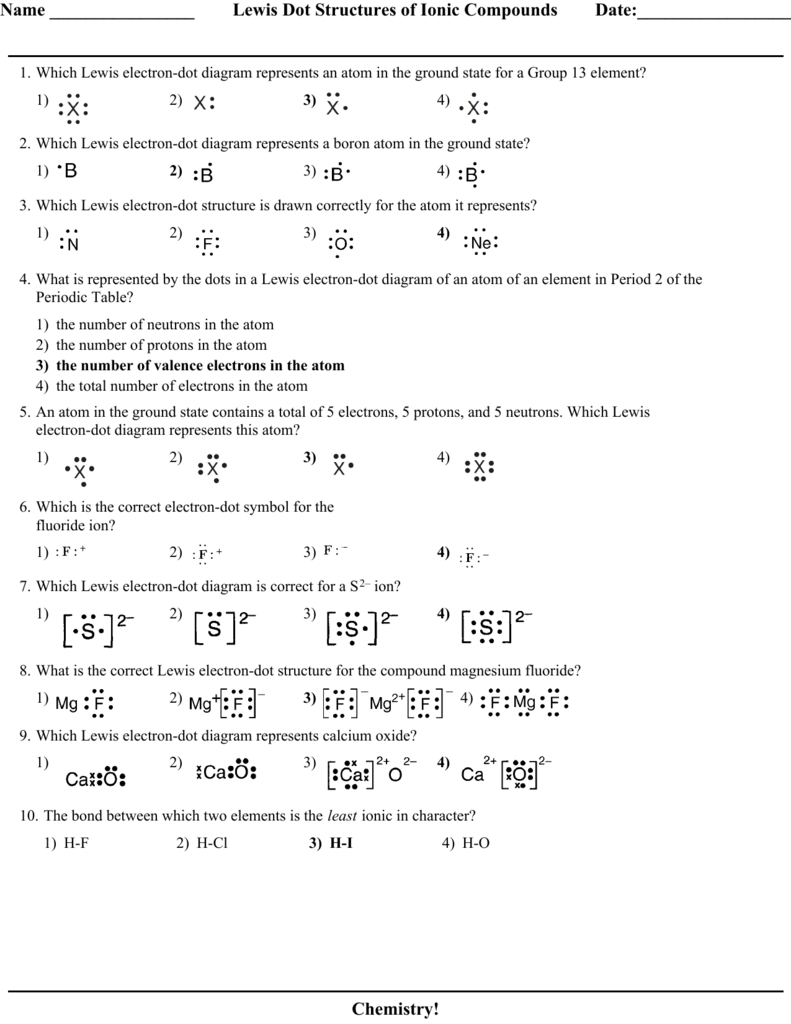 Lewis Dot Structures Of Ionic Compounds Date