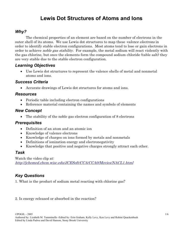 Lewis Structure Worksheet 1 Answer Key