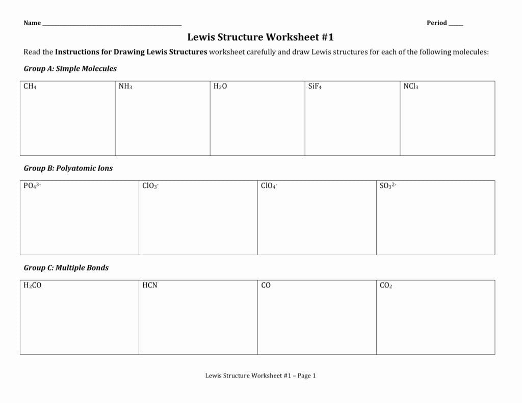 Lewis Structures Of Atoms Worksheet Answer Key Groveinspire