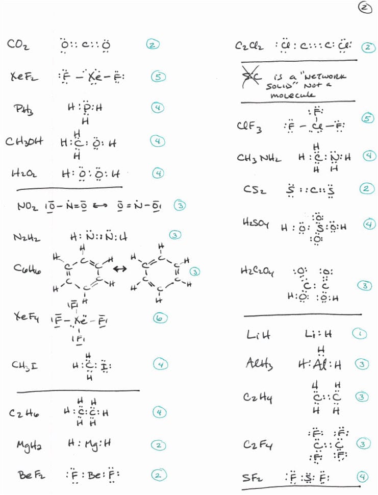 Lewis Structure Worksheet With Answers Algebra Worksheets