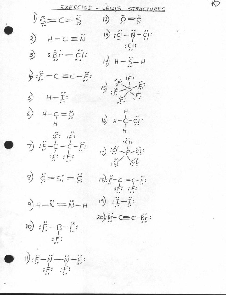 Lewis Structure Worksheet With Answers Algebra Worksheets Pedigree