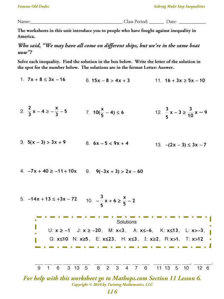 Li 6 Solving Multi Step Inequalities  Mathops
