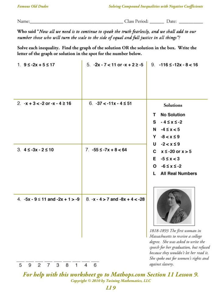 Li 9 Solving Compound Inequalities With Negative