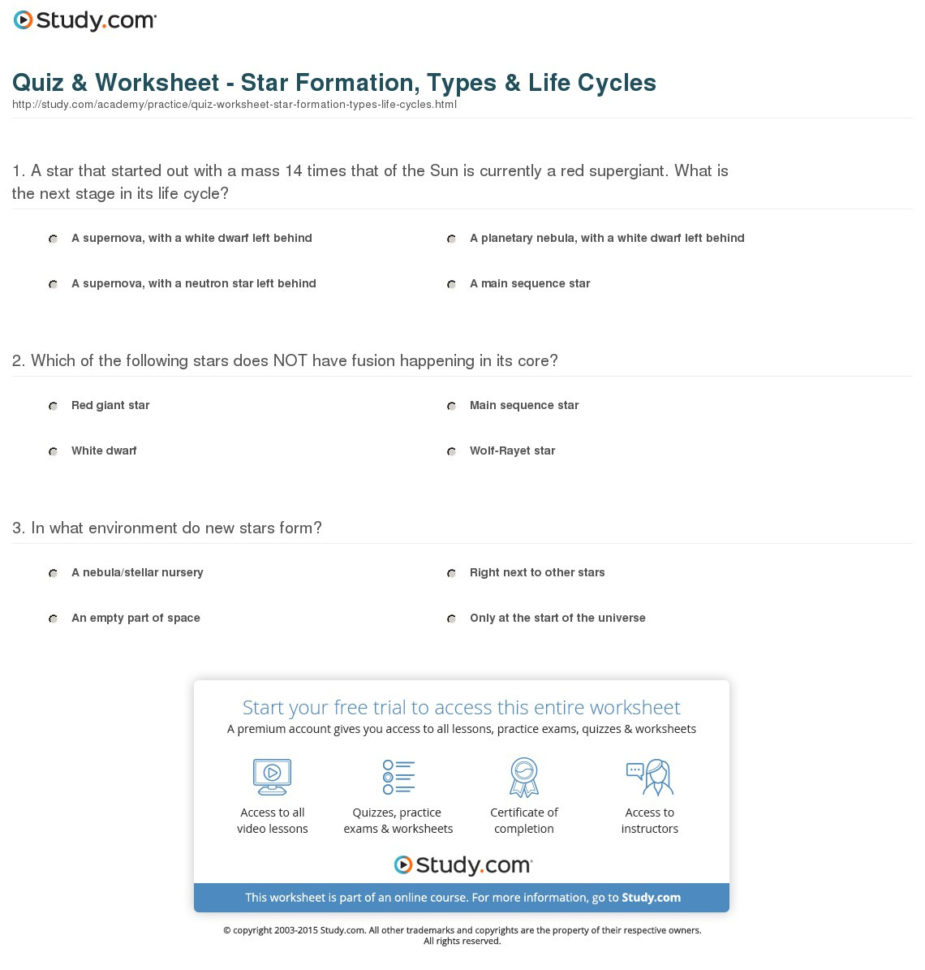 Life Cycle Of A Star Worksheet Answer Key Mean Median Mode