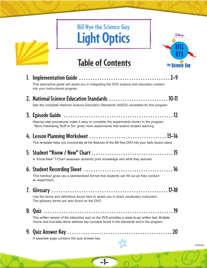 Bill Nye Light Optics Worksheet Answers db excel com
