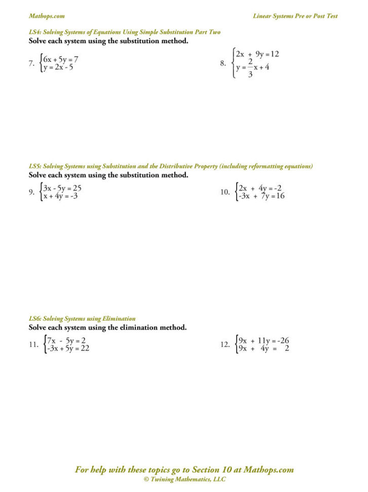 Linear Systems Test  Mathops