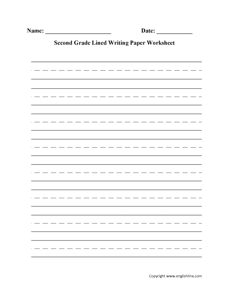 Lined Writing Paper For 2Nd Grade  Floss Papers