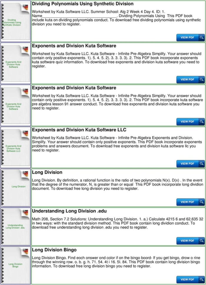 Long Division Of Polynomials Kuta  Pdf
