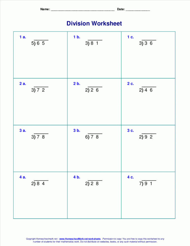 Long Division Worksheets For Grades 46