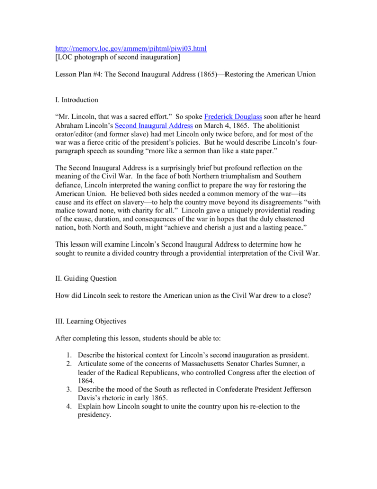 Lp1 The Gettysburg Address Defining Union