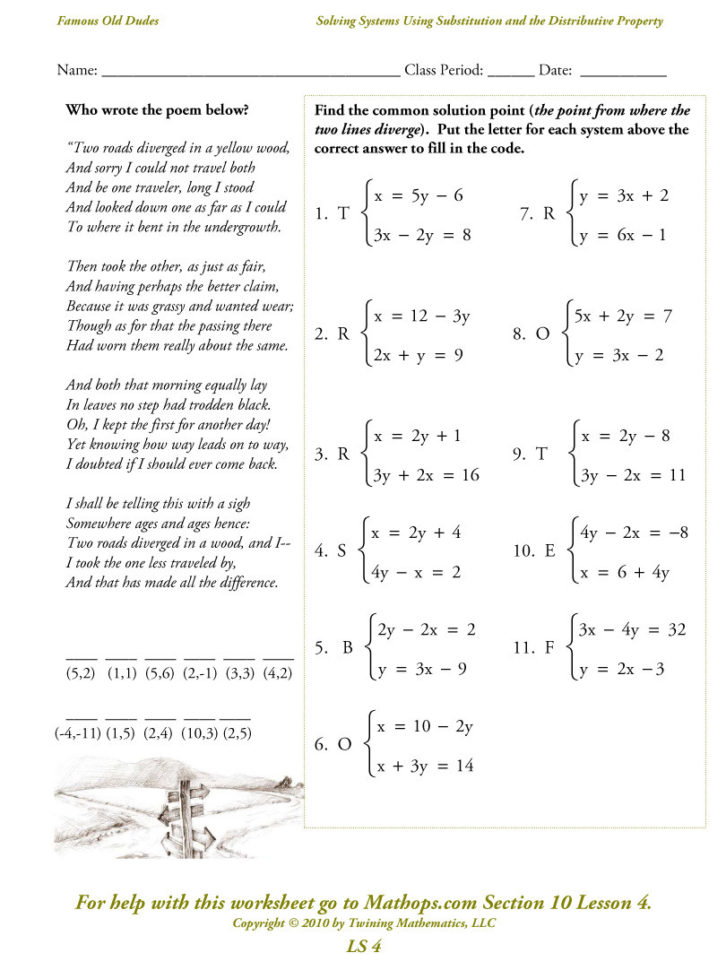 Ls 4 Solving Systems Using Substitution And The