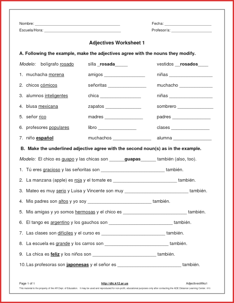 Luxury Spanish Worksheets  Types Of Letter