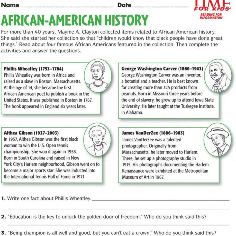 Magnificent Black History Word Search Free Printable