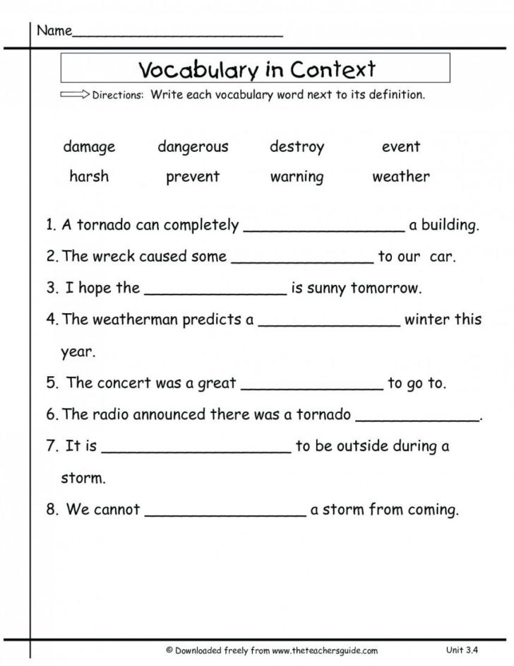 8Th Grade Vocabulary Worksheets — db-excel.com