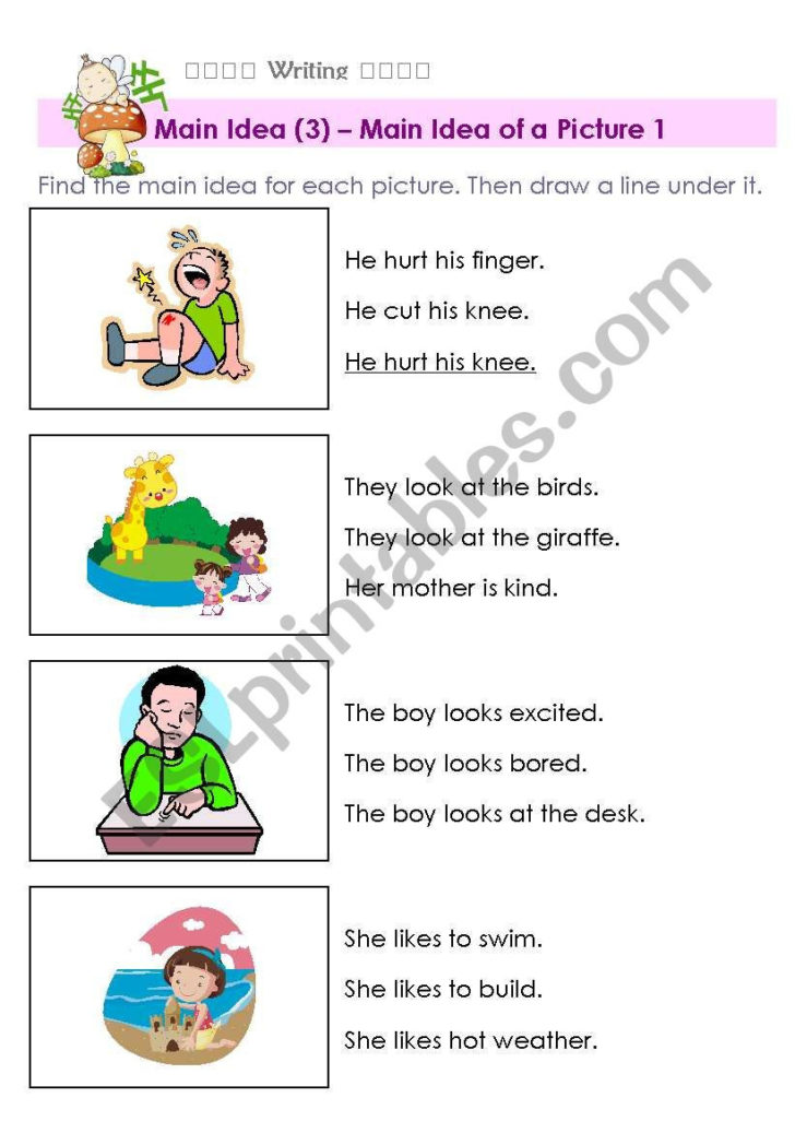 Finding The Main Idea Worksheets